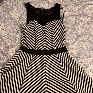 Black and white striped dress